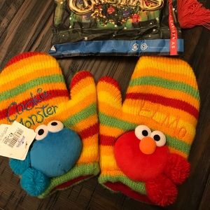 Cookie Monster & Elmo Gloves